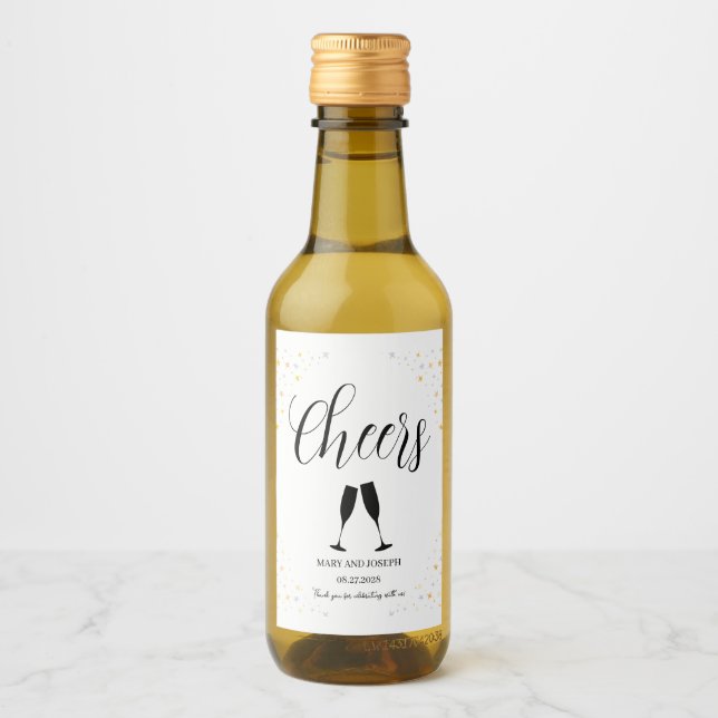 De Vin ✨ Étiquettes personnalisées pour mini bouteilles d (Devant)