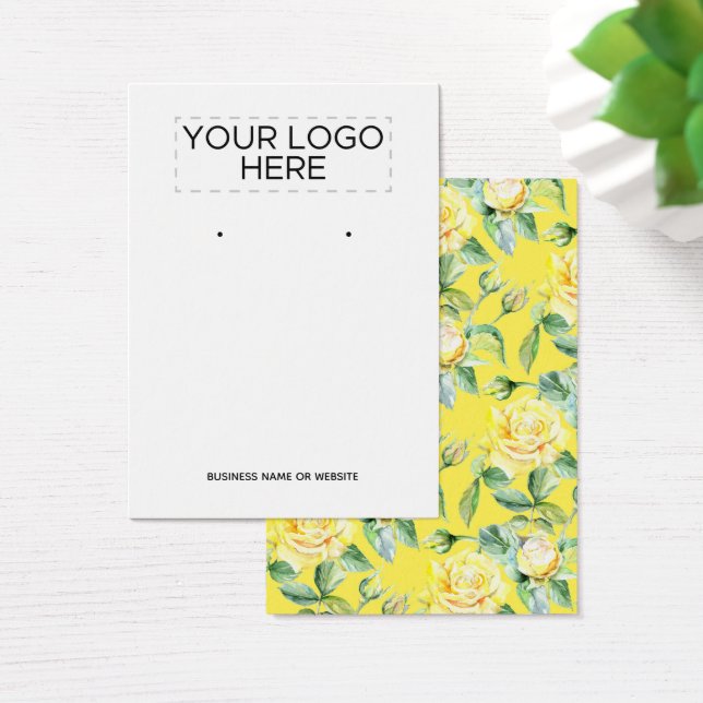 De Visite Ajouter le logo Fleurs aquarelles Earrage Cartes d (Bureau)