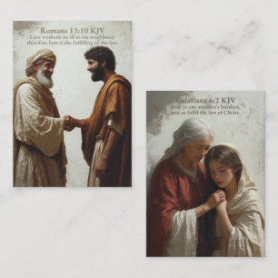 De Visite Amour - Romains 13:10 et Galates 6:2 KJV Carte