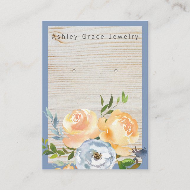 De Visite Aquarelle Jardin Floral Bois Élevage Carte d'affic (Devant)