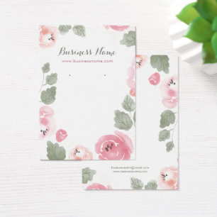 De Visite Aquarelle rose Roses Arrière - plans Cartes d'orei