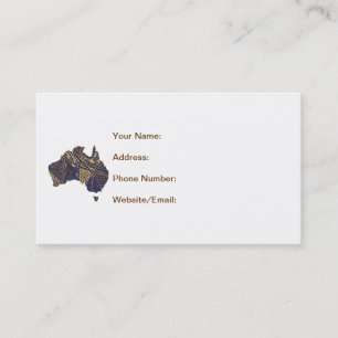 De Visite Australie Carte Doodle Tan Rouge Bleu