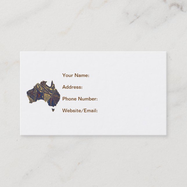 De Visite Australie Carte Doodle Tan Rouge Bleu (Devant)