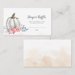 De Visite Baby shower citrouille Floral Diaper Carte Raffin