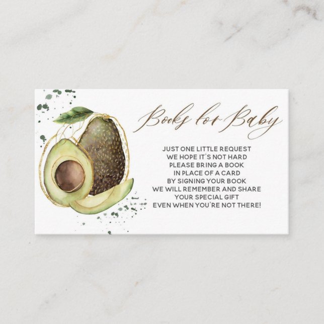 De Visite Baby showers Avocado pour carte bébé (Devant)