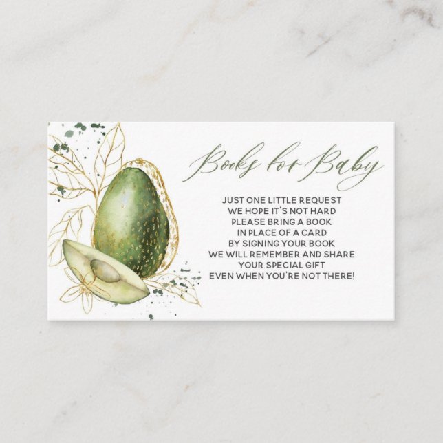 De Visite Baby showers Avocado pour carte bébé (Devant)