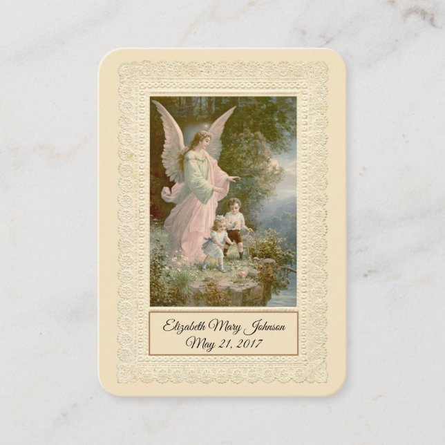 De Visite Baptême catholique du bébé - Souvenir Carte Sainte (Devant)