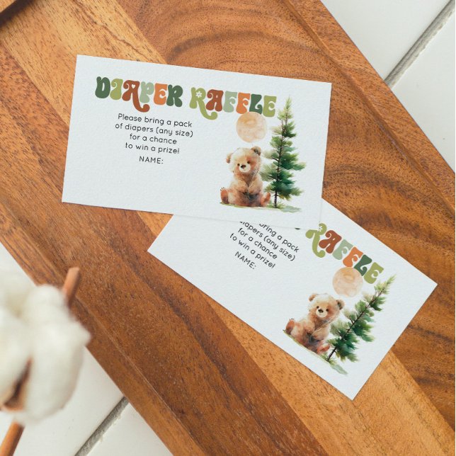 De Visite Beary Cute Woodland Baby shower Déchets Carte Raff (Beary Cute Woodland Baby Shower)