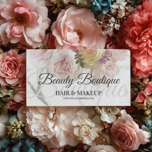 De Visite Beauté Boutique Marbre Fleur Maquillage Carte à ch
