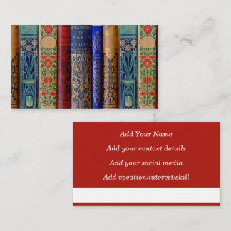 De Visite Belle carte d'appel Book Spines (Paris)