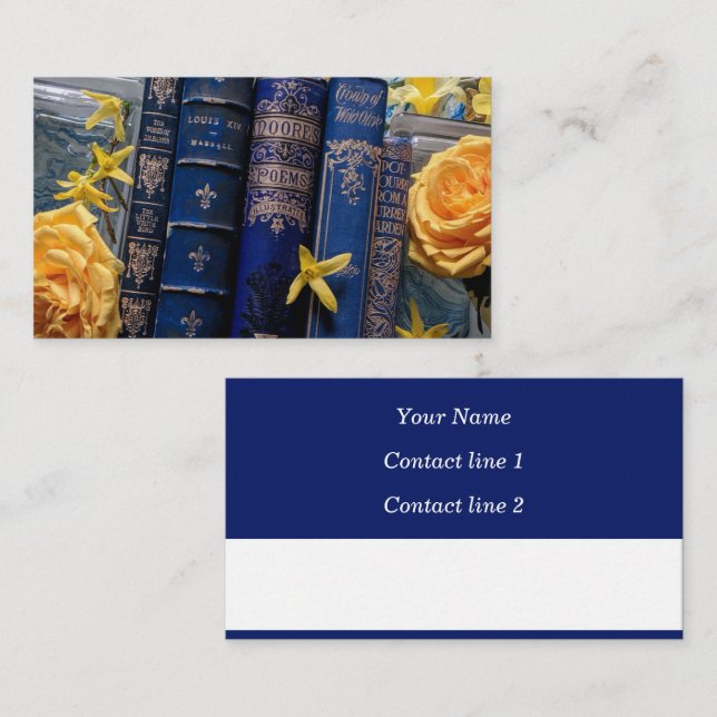De Visite Belle carte d'appel Livre Spines (Bleu) (Devant / Derrière)