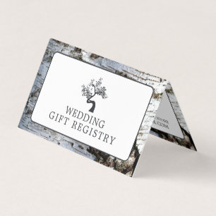 De Visite Birch Tree Rustique Avec Carte Cadeau Photo