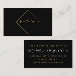 De Visite Black & Gold Diamond Enregistrer la carte Date