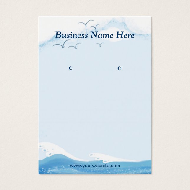 De Visite Blue Ocean Seagull - Cartes d'affichage à oreilles (Devant)