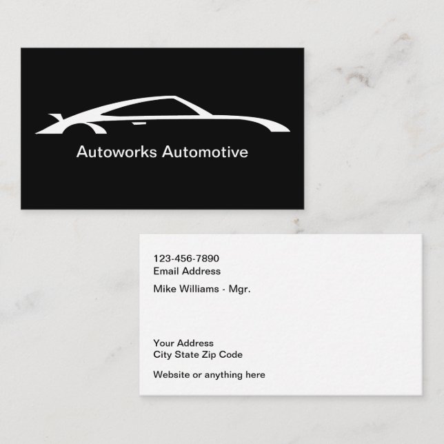 De Visite Bodyshop pour peinture automobile classique Carte  (Devant / Derrière)