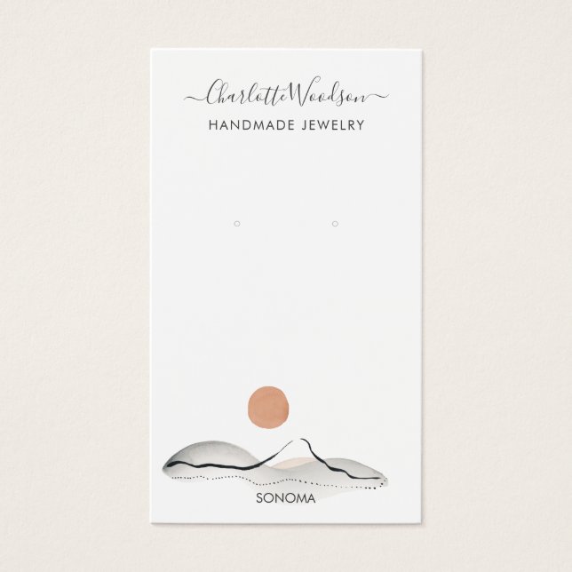 De Visite Boho Terracotta Sun Mountain Earring Cartes d'affi (Devant)