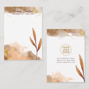 De Visite Boucles d'oreilles Brown or Abstrait Carte d'affic