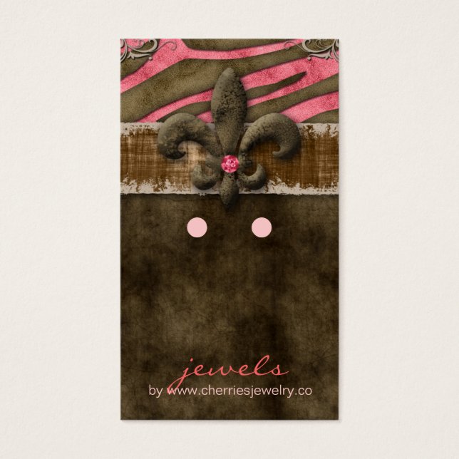 De Visite Boucles d'oreilles Cartes d'affichage Cute Zebra F (Devant)
