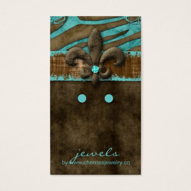 De Visite Boucles d'oreilles Cartes d'affichage Cute Zebra F (Devant)