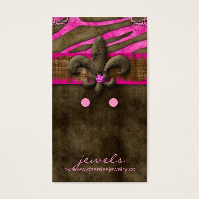 De Visite Boucles d'oreilles Cartes d'affichage Cute Zebra F (Devant)