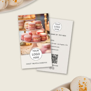 De Visite Boulangerie logo personnalisé Photo QR Tan Carte d