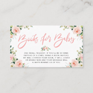 De Visite bouquet rose livres floraux pour carte bébé