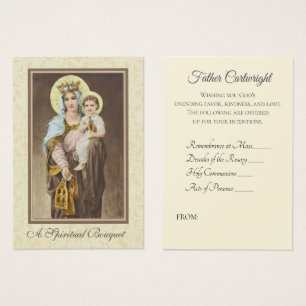 De Visite Bouquet spirituel du prêtre catholique Cartes sain