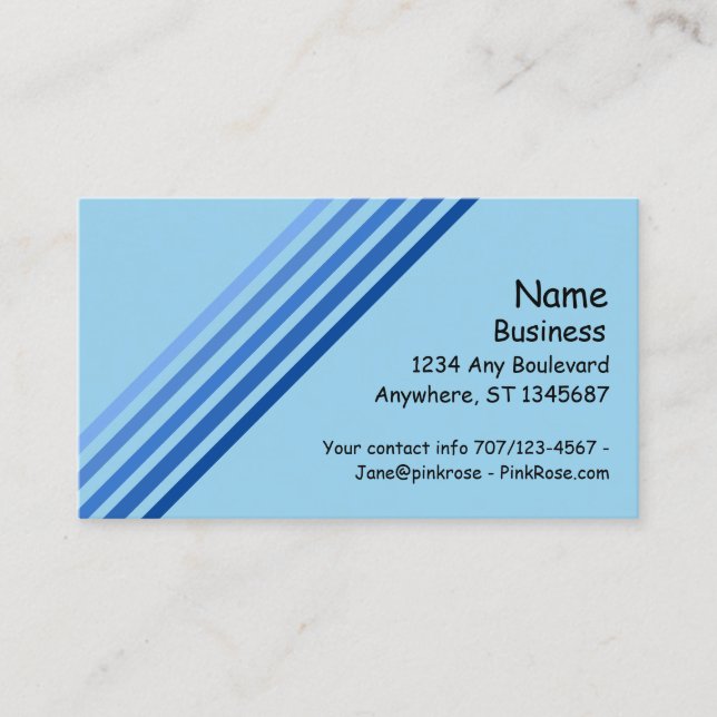 De Visite Bus. Carte - Cinq lignes bleues diagonales (Devant)