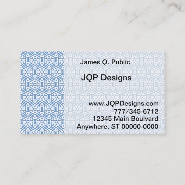 De Visite Bus. Carte - Hexagon & Barres (v.2) (Devant)