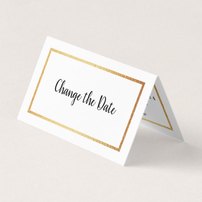 De Visite Calendrier Gold Moderne Changer la carte Date (Devant)