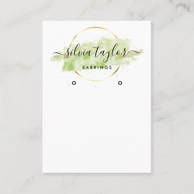 De Visite Calligraphie art Écouter carte d'affichage beige (Devant)