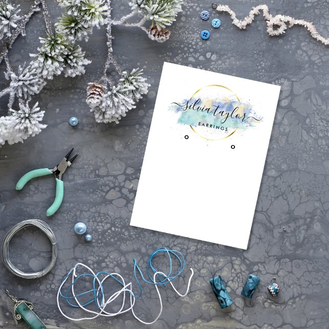 De Visite Calligraphie art Écouter carte d'affichage beige (Créateur téléchargé)