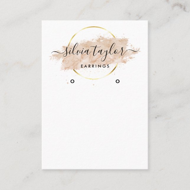 De Visite Calligraphie art Écouter carte d'affichage beige (Devant)