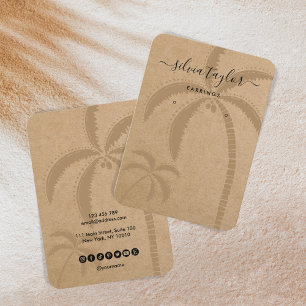 De Visite Calligraphie Earrage Carte d'affichage Plage Palm