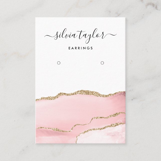 De Visite CalligraphieBlush rose Girly Elevage carte d'affic (Devant)