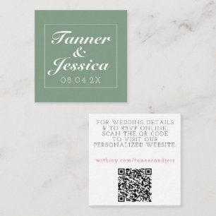 De Visite Carré Basil & White Minimaliste Mariage Détails Carte