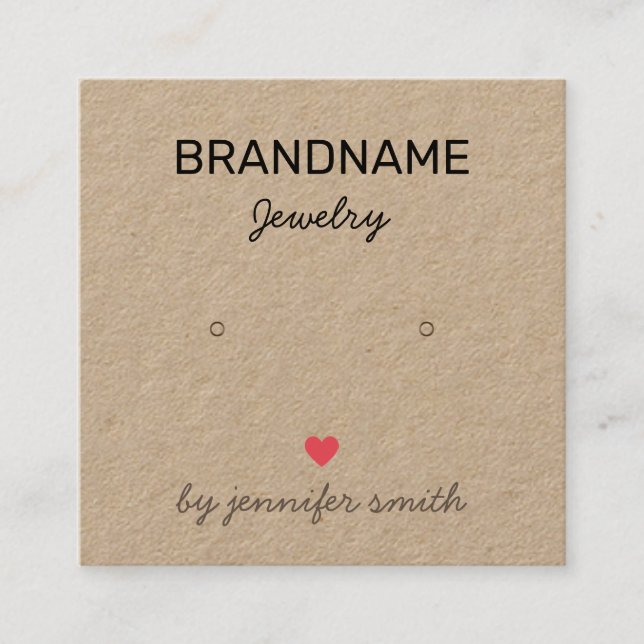 De Visite Carré Bijoux faits main Coeurs Écordes Épouses Carte d'a (Devant)