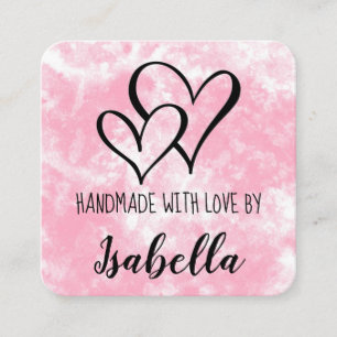 De Visite Carré Carte aquarelle faite à la main avec amour