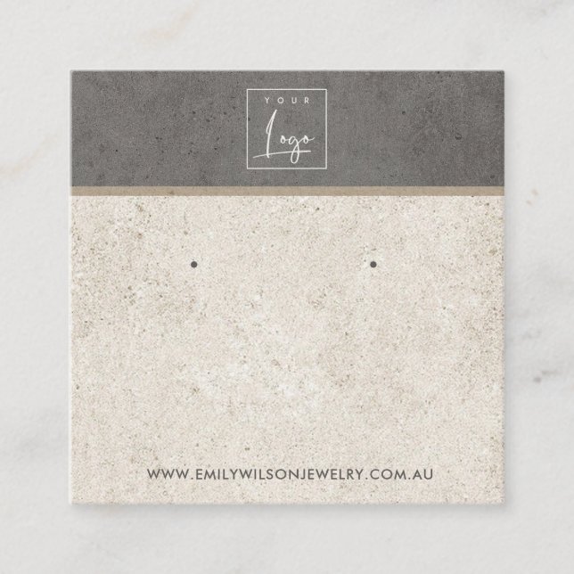 DE VISITE CARRÉ CARTE D'AFFICHAGE DU STUCCO STUD GRIS BLANC OFF (Devant)