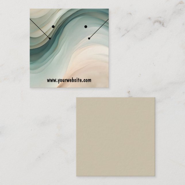 De Visite Carré Carte d'affichage Earth Tones Waves oreilles (Devant / Derrière)