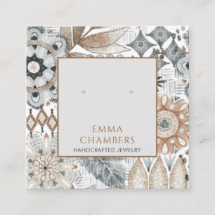 De Visite Carré Carte d'affichage Earthy Boho
