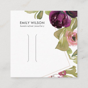 DE VISITE CARRÉ CARTE D'AFFICHAGE FLORALE BURGUNDY BLUSH HAIR CLIP