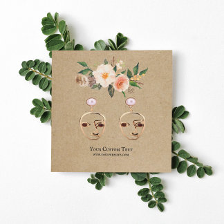 De Visite Carré Carte d'affichage pour bijoux à oreilles ・ Boho Fe