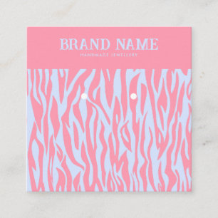 De Visite Carré Carte d'affichage rose violet rayé Boucles d'oreil