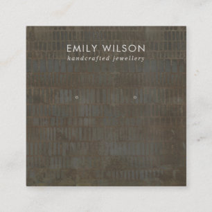 DE VISITE CARRÉ CARTE D'AFFICHAGE RUSTIQUE GRAY BRONZE LINE STUD E