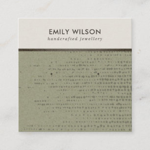DE VISITE CARRÉ CARTE D'AFFICHAGE VERT KRAFT WHITE DOTS STUD EARRI