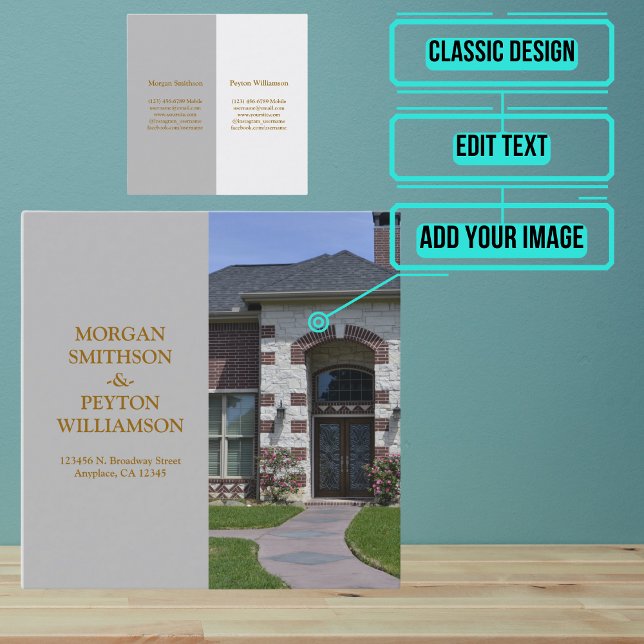 De Visite Carré Carte d'appel Couples avec photo complète (Gris Ca (A personal calling card is a great and quick way to share you details.)