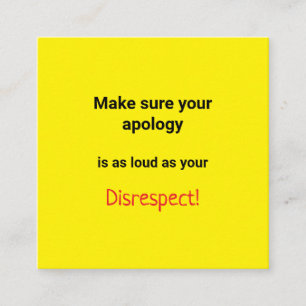 De Visite Carré Carte d'appel non respectée