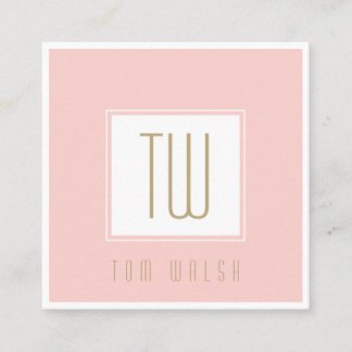 De Visite Carré Carte élégante en or rose monogrammée