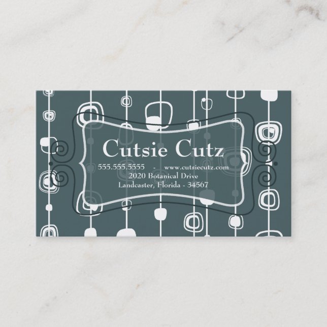 De Visite carré du cercle rétro des années 1970 1950 Carte d (Devant)